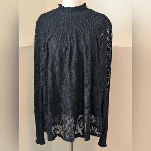Cable & Gauge Black Lace Blouse